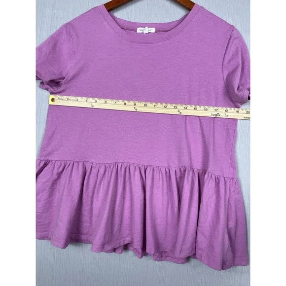 Soul Cake Ruffle Peplum Tee Women's L Soul Cake USA Stretch Cotton Coquette - Picture 8 of 8